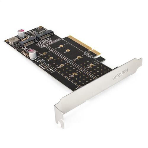 EX298298RUS Переходник ExeGate EXE-597E2 (2 x M.2 M key -> PCI-E x8 v3.0, для установки двух SSD M.2 2230/2242/2260/228
