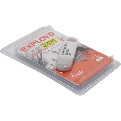 Флешка EXPLOYD 4GB-570 белый USB 4 ГБ