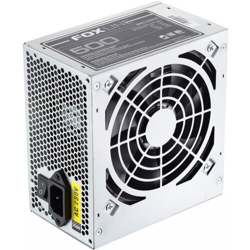 Foxline FL500S-80 500W, ATX, APFC, 120FAN, CPU 8(4+4)pin, MB 24pin, PCI-E 6+2pin, 1*PATA, 3*SATA, 80+