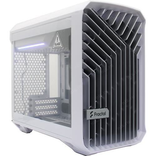 Корпус Minitower Fractal Design Torrent Nano White TG Clear FD-C-TOR1N-03 Mini-ITX с высокой заглушкой без БП с окном