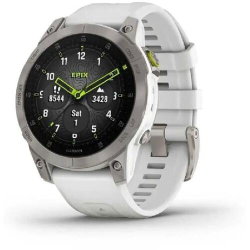 Смарт-часы Garmin Epix Gen 2 Sapphire 33.02мм 1.3" AMOLED корп.титан рем.белый (010-02582-21)