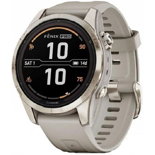 Смарт-часы Garmin Fenix 7S Pro 30.4мм 1.2" transflective корп.серебристый рем.графитовый (010-02776-00)