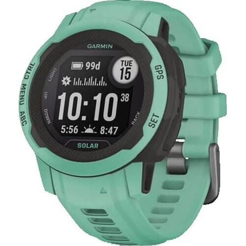 Смарт-часы Garmin Instinct 2S Solar Tactical 20мм 1.3" AMOLED корп.черный/мятный рем.мятный (010-02564-02)