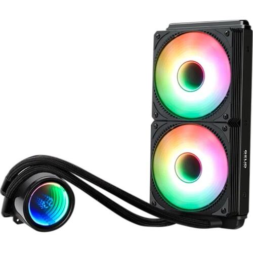 CC-AIO-240-A Система водяного охлаждения Gelid Liquid 240, 240 мм, 750-1800 об/мин, 30 дБА, PWM, ARGB подсветка, черный