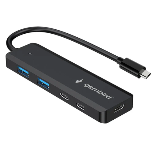 UHB-C425 Разветвитель USB3.1 Gembird UHB-C425, 2xUSB, 2xType-C, с доп.питанием (порт Type-C), OTG, кабель Type-C 19см,