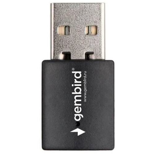 Сетевой адаптер WiFi+Bluetooth Gembird WNP-UA-018, 600 Мбит, двухдиапазонный мини, USB, 802.11b/a/g/n/ac, RTL8821CU
