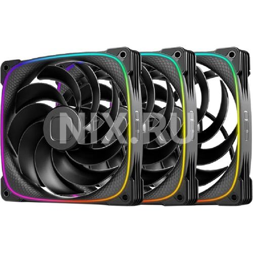 1F2503R314000Комплект (3 шт.) Geometric Future Squama 2503RB-14 Reverse Black/140mm,PWM,2100 RPM,71.80CFM,34.0 dBA,ARGB
