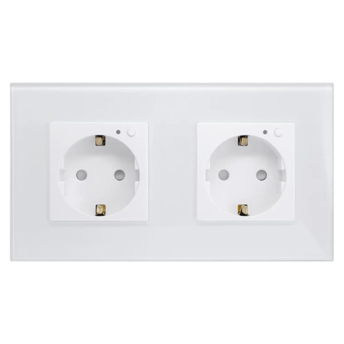 GEOZON WP-02 Умная встраиваемая розетка двойная/Wi-Fi/AC100-250В,16А,50/60Гц/3200Вт/white
