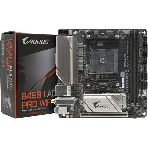 Материнская плата Socket AM4 GIGABYTE B450 I AORUS PRO WIFI 2DDR4 Mini-ITX с высокой заглушкой