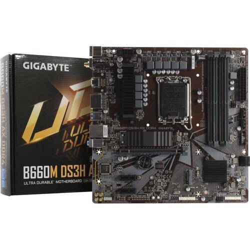 Материнская плата Socket LGA1700 GIGABYTE B660M DS3H AX DDR4 (rev. 1.x) 4DDR4 MicroATX