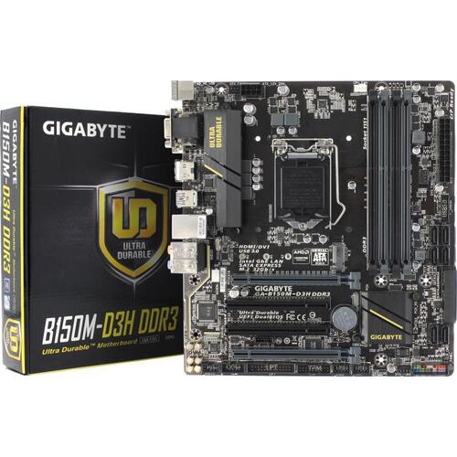 Материнская плата Socket LGA1151 GIGABYTE GA-B150M-D3H DDR3 (rev. 1.0) 4LV DDR3 MicroATX