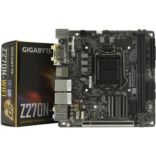 Материнская плата Socket LGA1151 GIGABYTE GA-Z270N-WIFI (rev1.0) 2DDR4 Mini-ITX с высокой заглушкой