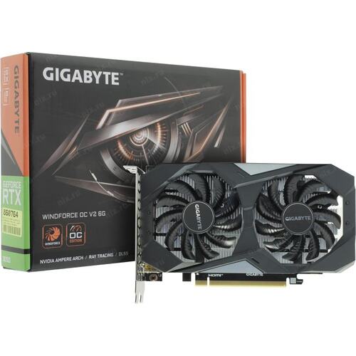 Игровая видеокарта GIGABYTE Windforce GV-N3050WF2OCV2-6GD GeForce<sup>®</sup> RTX 3050 6 Гб GDDR6
