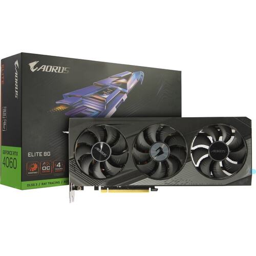 Игровая видеокарта GIGABYTE AORUS ELITE GV-N4060AORUS E-8GD GeForce<sup>®</sup> RTX 4060 8 Гб GDDR6
