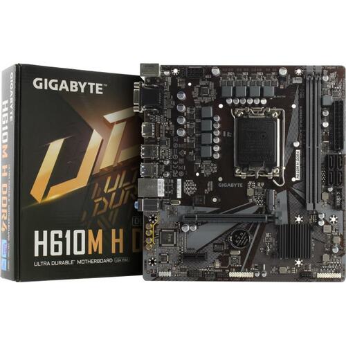 Материнская плата Socket LGA1700 GIGABYTE H610M H DDR4 2DDR4 MicroATX
