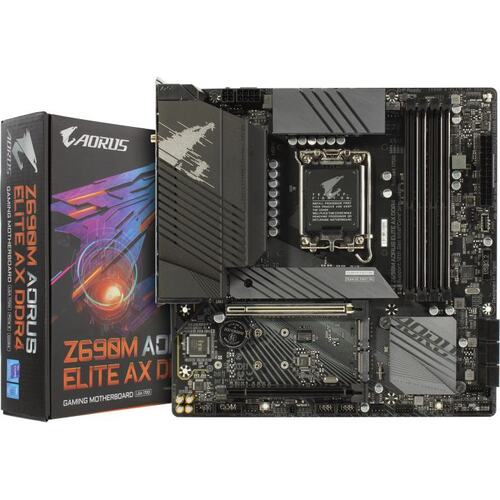 Материнская плата Socket LGA1700 GIGABYTE Z690M AORUS ELITE AX DDR4 4DDR4 MicroATX