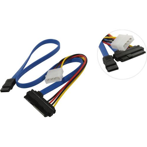 Кабель SATA сдвоенный (данные + питание) Greenconnect GC-ST303