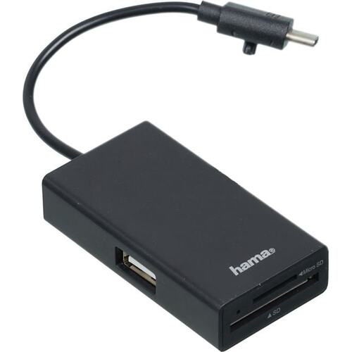 Разветвитель USB-C Hama 1порт. черный (00054144)