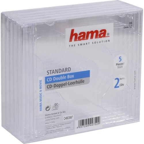 CD-бокс Hama Standart CD Double Box 5 шт