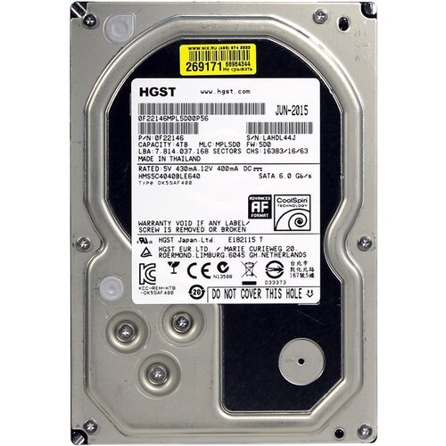 Жесткий диск 3.5" HGST MegaScale DC 4000.B 4 Тб HMS5C4040BLE640 SATA 6Gb/s (SATA-III)