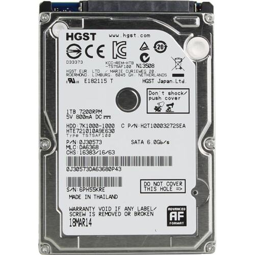 Жесткий диск 2.5" HGST Travelstar 7K1000 1 Тб HTE721010A9E630 SATA 6Gb/s (SATA-III)