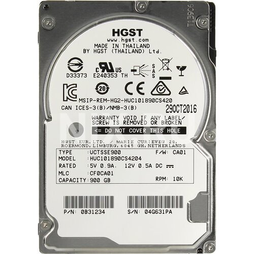 Жесткий диск 2.5" HGST Ultrastar C10K1800 900 Гб HUC101890CS4204-0B31234 SAS 12Gb/s