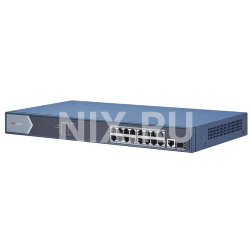 HIKVISION <DS-3E0518P-E> Неуправляемый коммутатор (17 x 1 Гбит/с, 16 портов IEEE 802.3at (PoE+))