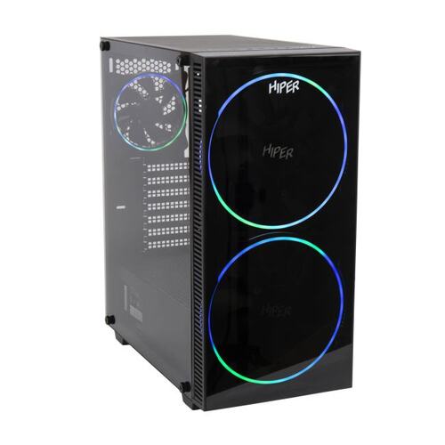 Корпус Hiper BH33 черный без БП ATX 3x120mm 2x140mm 1xUSB2.0 1xUSB3.0 audio bott PSU