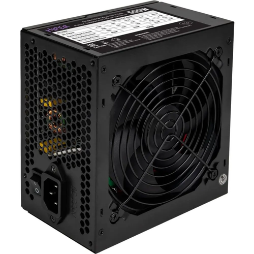 Блок питания для ПК Hiper HPN-500 (ATX 2.31, 500W, noPFC, 120mm fan, Black), BOX