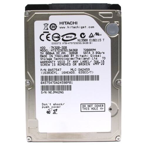 Жесткий диск 2.5" Hitachi Travelstar 7K320 320 Гб HTS723232L9A360 320 Гб SATA-II