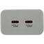 Зарядка USB-устройств от 220В HOCO C108A White 2 x USB Type C "мама" (35 Вт), вид спереди