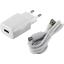 Зарядка USB-устройств от 220В HOCO C134A Set Solid White USB Type A "мама" (12 Вт), вид основной