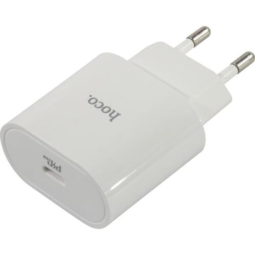 Зарядка USB-устройств от 220В HOCO C94A White USB Type C "мама" (20 Вт)