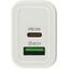 Зарядка USB-устройств от 220В HOCO N61 Gentle Set White USB Type A "мама", USB Type C "мама" (20 Вт), вид спереди