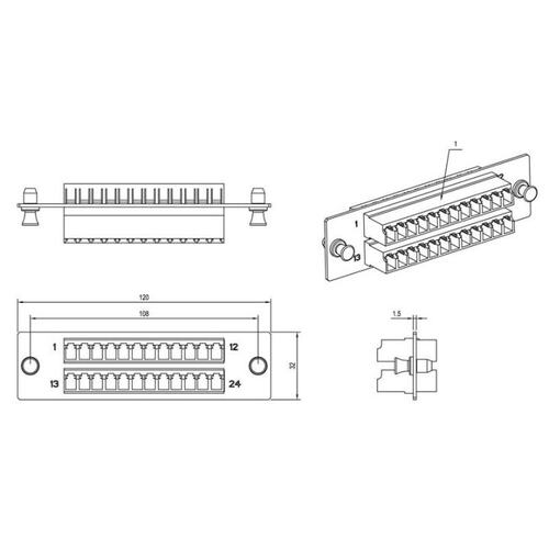 Hyperline FO-FPM-W120H32-24LC-BL