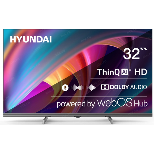 Hyundai 32" H-LED32BS5100 WebOS Frameless Metal черный/серый HD 60Hz DVB-T DVB-T2 DVB-C DVB-S DVB-S2 USB WiFi Smart TV