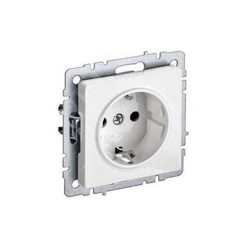 Розетка IEK BR-R14-16-K01 BRITE РС14-1-0-БрБ 16А с заземл. защ. шторки белая