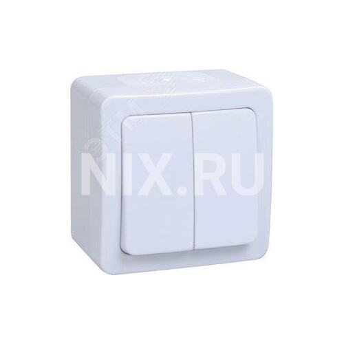 Выключатель IEK EVMP20-K01-10-54-EC Гермес PLUS Выключатель двухклавишный ВС20-2-0-ГПБ наружный IP54