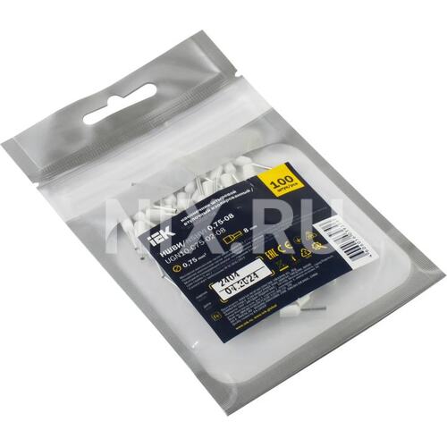 Наконечник штыревой втулочный изолированный iEK UGN10-C75-02-08