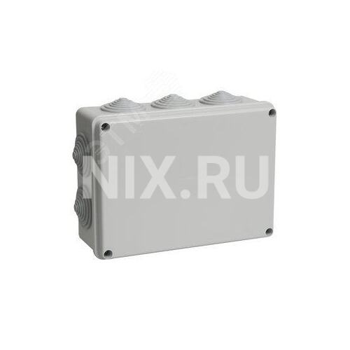 Коробка распред. IEK UKO11-190-140-070-K41-55 для открытого монтажа 190х140х70, IP55, КМ41244, 10 гермовводов (серая)