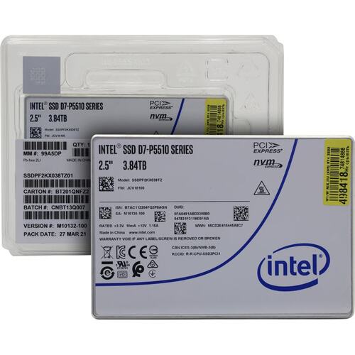 SSD Intel D7-P5510 <SSDPF2KX038TZ01> (3.84 Тб, 2.5", U.2, Gen4 x4, 3D TLC (Triple Level Cell))