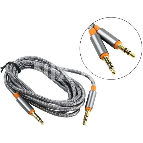Кабель Jack 3.5 Jet.A JA-AC02 Gray кабель в оплетке 1.5 м.