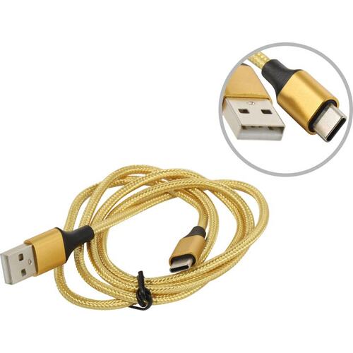 Jet.A JA-DC31 Gold кабель в оплетке 1 м. USB 2.0 A -> Type C