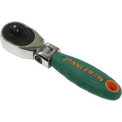 Jonnesway <R4202> Ключ трещотка с шарниром с флажковым переключателем (1/4", 125мм, 36 зубьев, с кнопкой выброса)