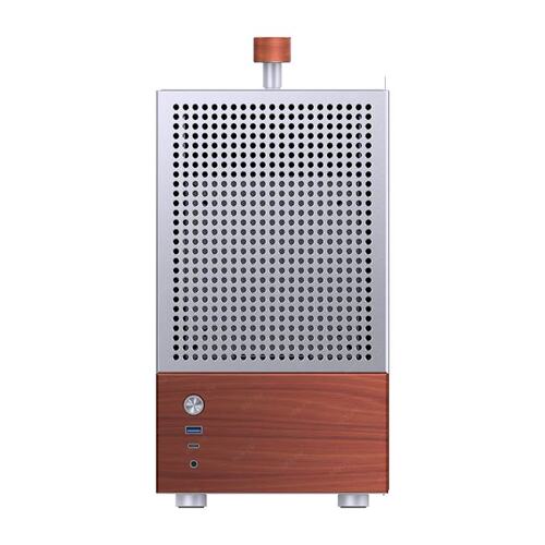 Корпус JONSBO T6 Silver без БП, боковая панель из закаленного стекла, mini-ITX, серебристый