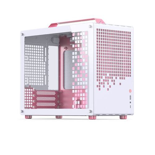 JONSBO Jonsplus Z20 Pink/White без БП, боковая панель из закаленного стекла, mini-ITX, micro-ATX, бело-розовый