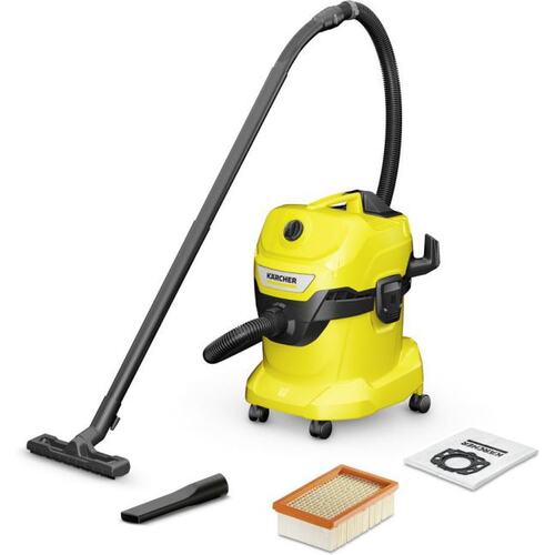1.628-201.0 Строительный пылесос Karcher WD 4 V-20/5/22 1000Вт (уборка: сухая/сбор воды) желтый