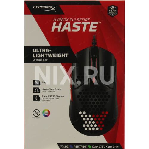 Проводная Мышь Kingston HyperX Pulsefire Gaming 4P5E3AA Black (USB