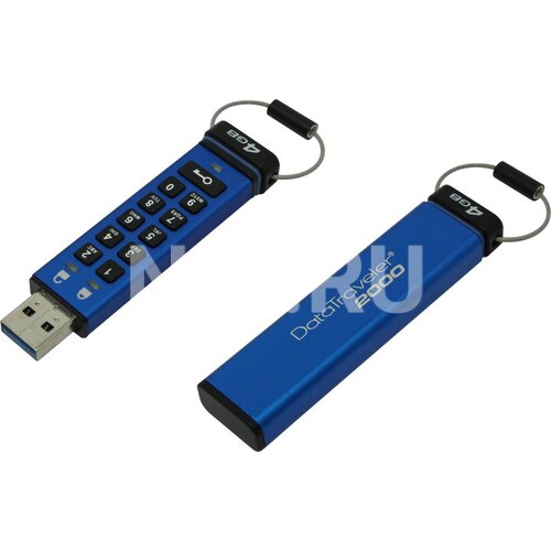 Флешка Kingston DataTraveler 2000 DT2000 USB 4 ГБ Встроенный кодовый замок Флешка водонепроницаемая