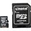 Карта памяти Kingston SDC10G2/128GB microSDXC UHS-I Class 1 (U1), Class 10 128 ГБ +microSD->SD адаптер, вид сверху